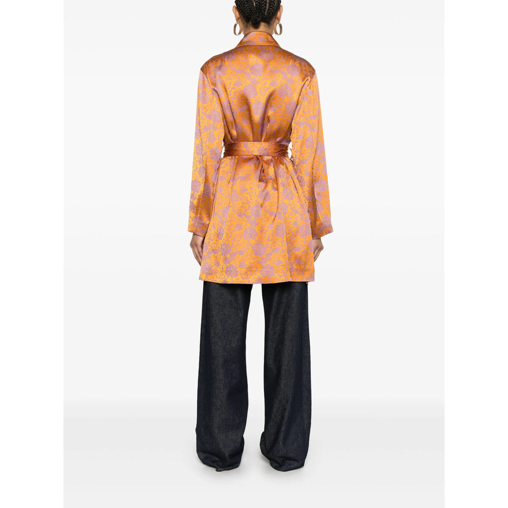 Dries Van Noten Orange Coats - Single Breasted Coats Women - 3