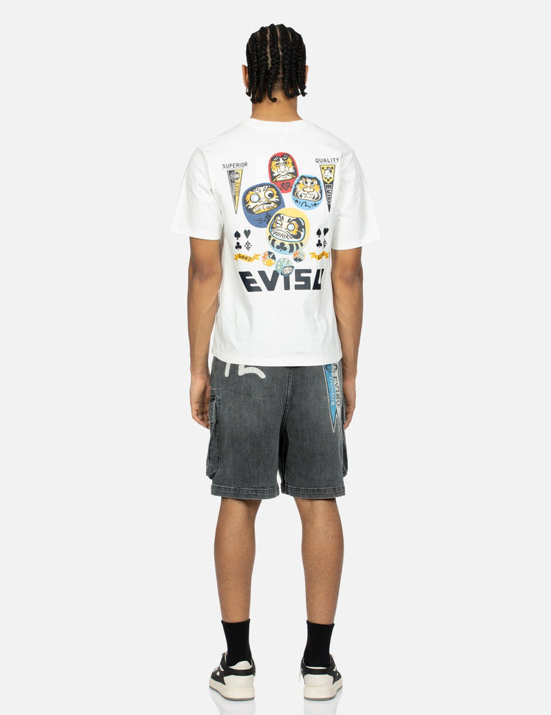 SEAFULL AND LOGO FLAG PRINT FASHION FIT DENIM CARGO SHORTS 5