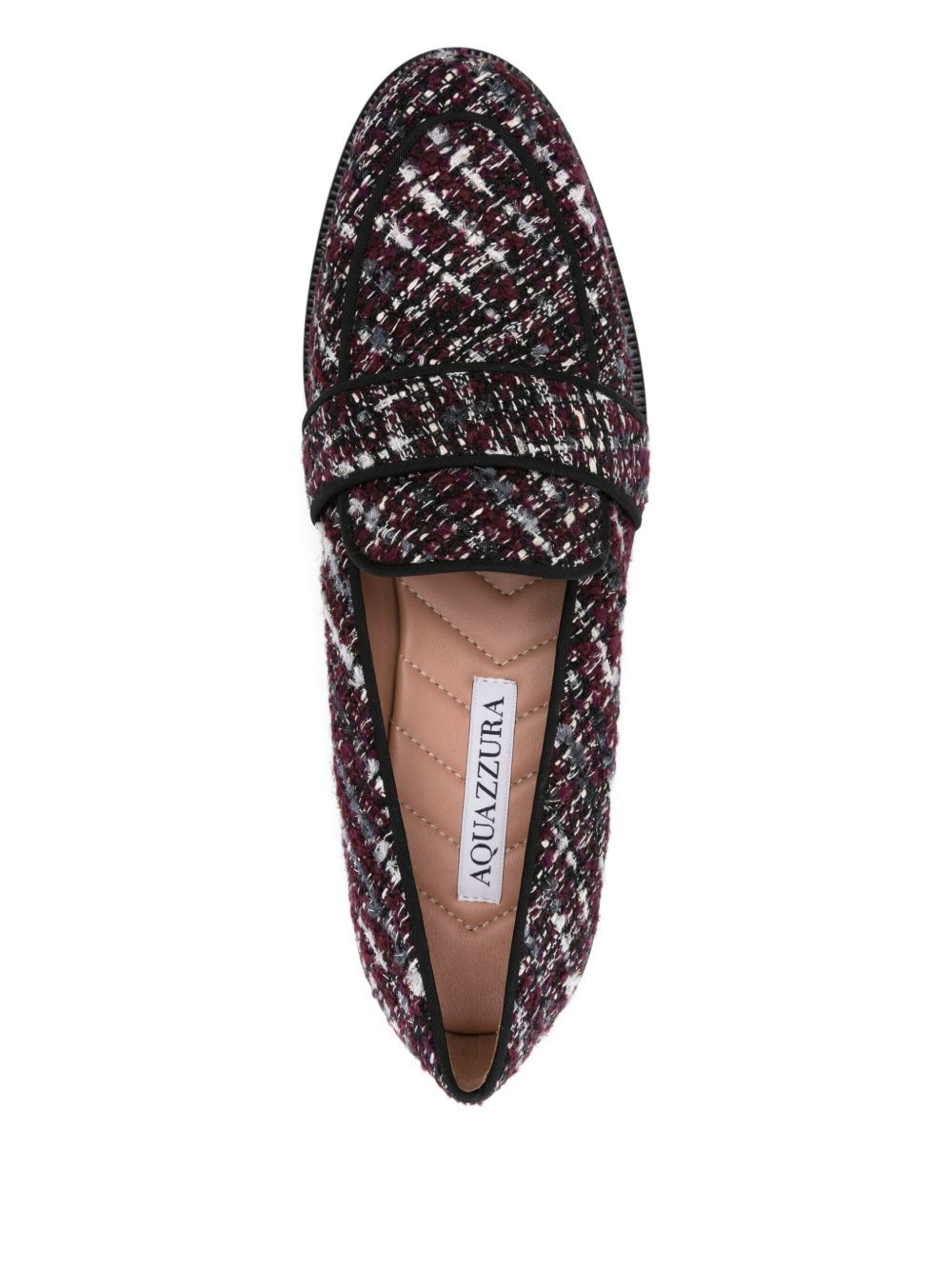 tweed check loafers - 4