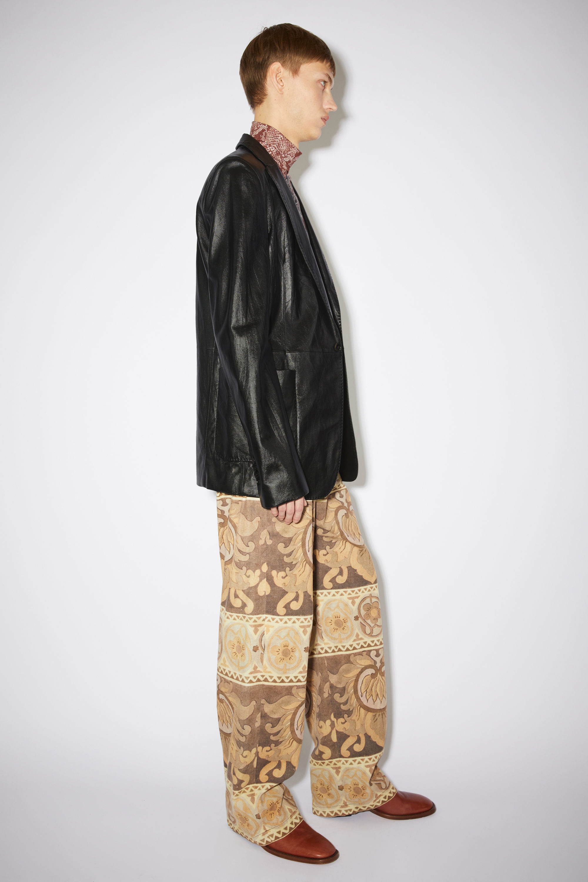 Leather suit jacket - Black - 4