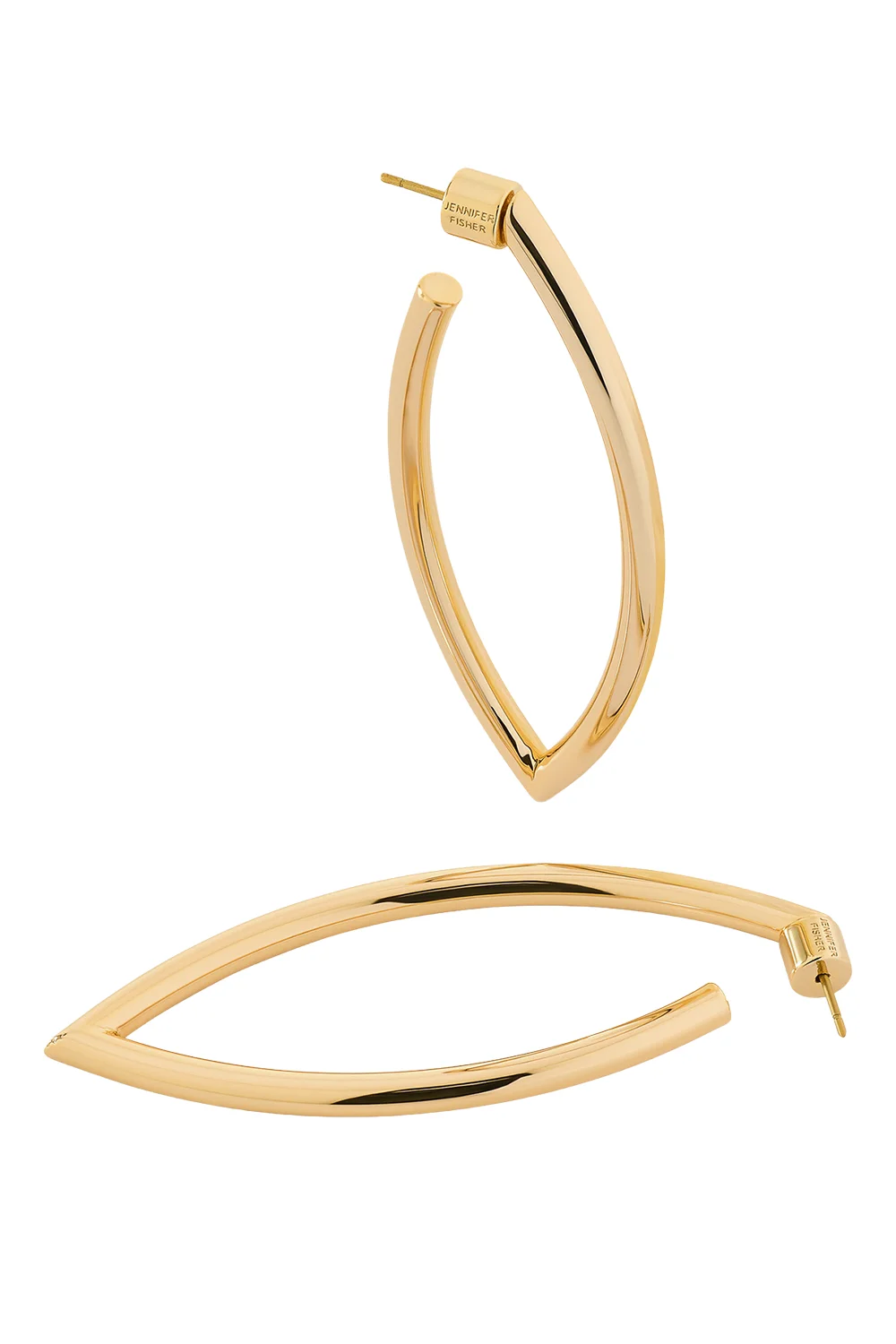 Medium Feather Hoop Earrings - Yellow - 1