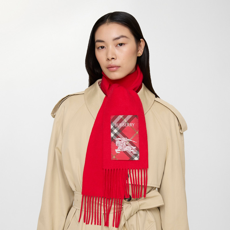 Burberry Check Label Cashmere Scarf outlook
