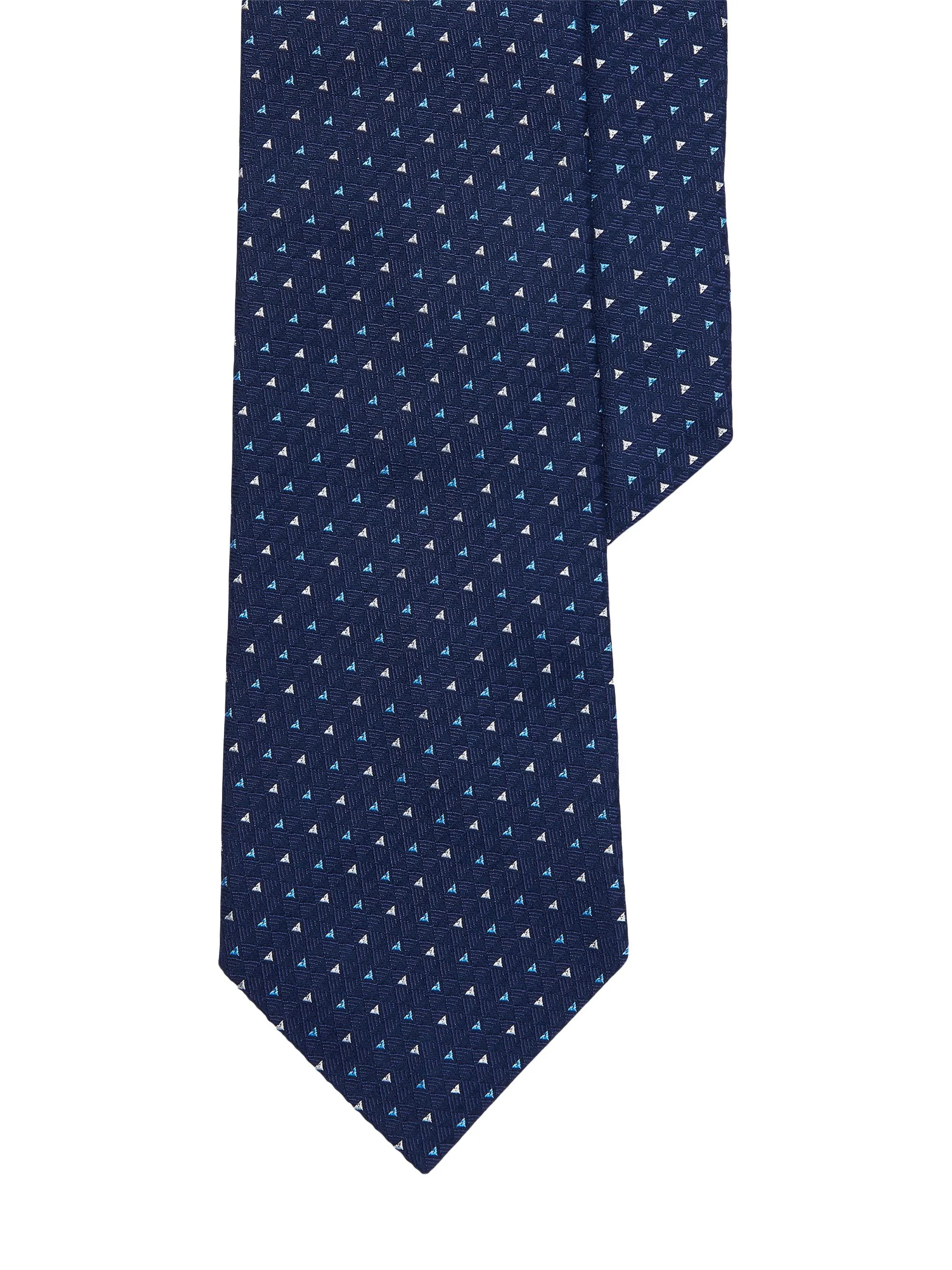 Men's Bond St Geometric Silk Tie - Navy - 1