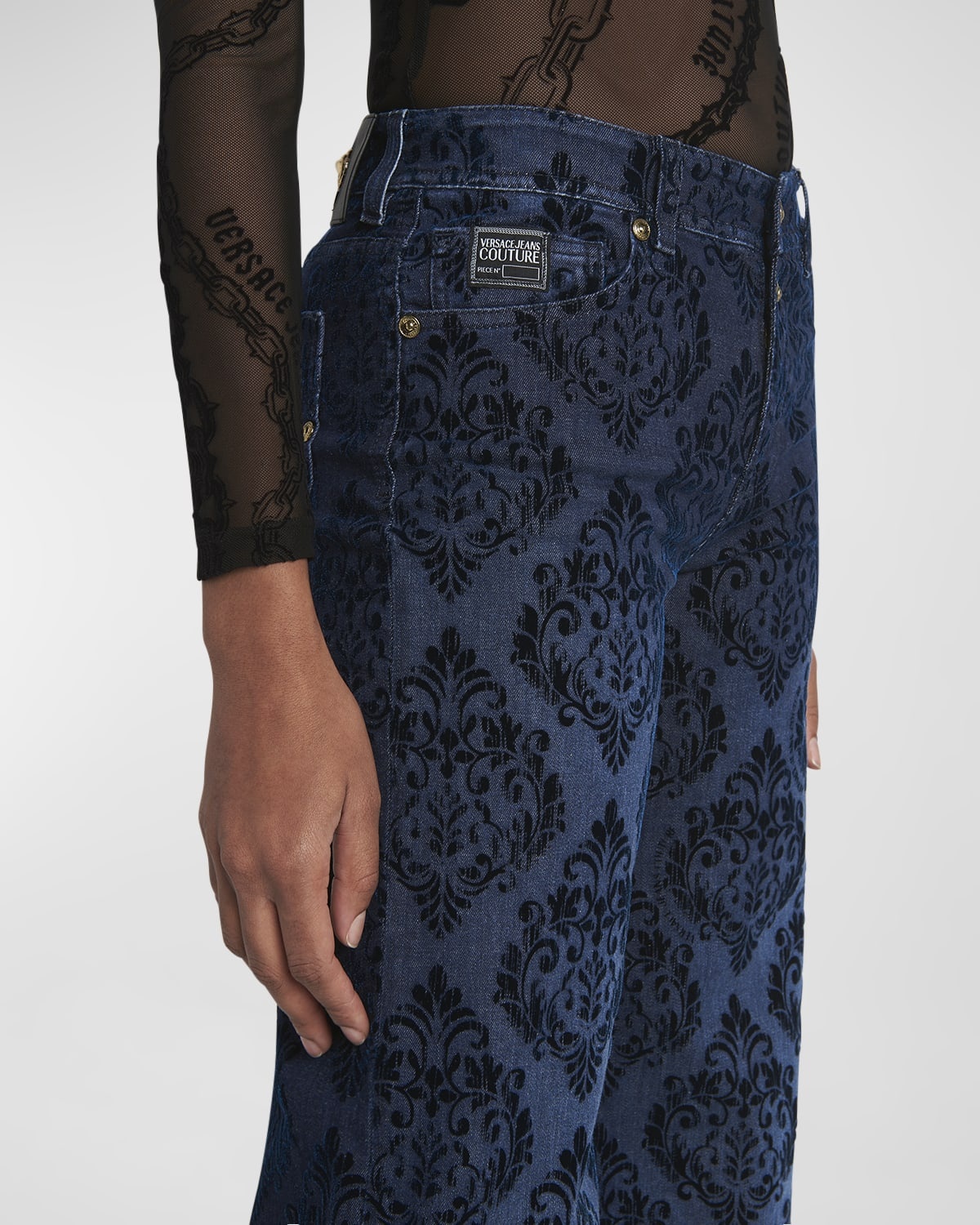 Printed Wide-Leg Jeans - 5