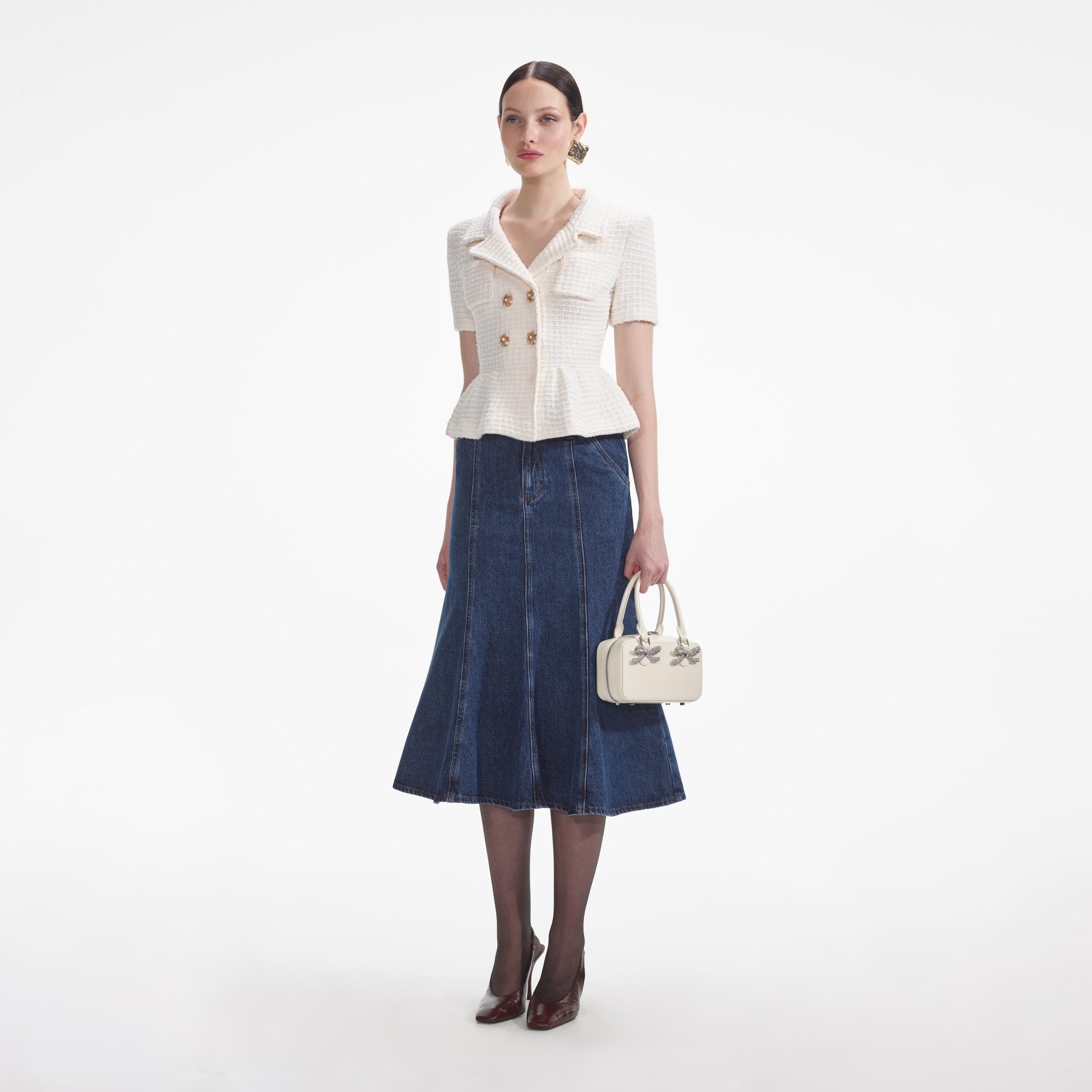 Cream Textured Knit Top - 2