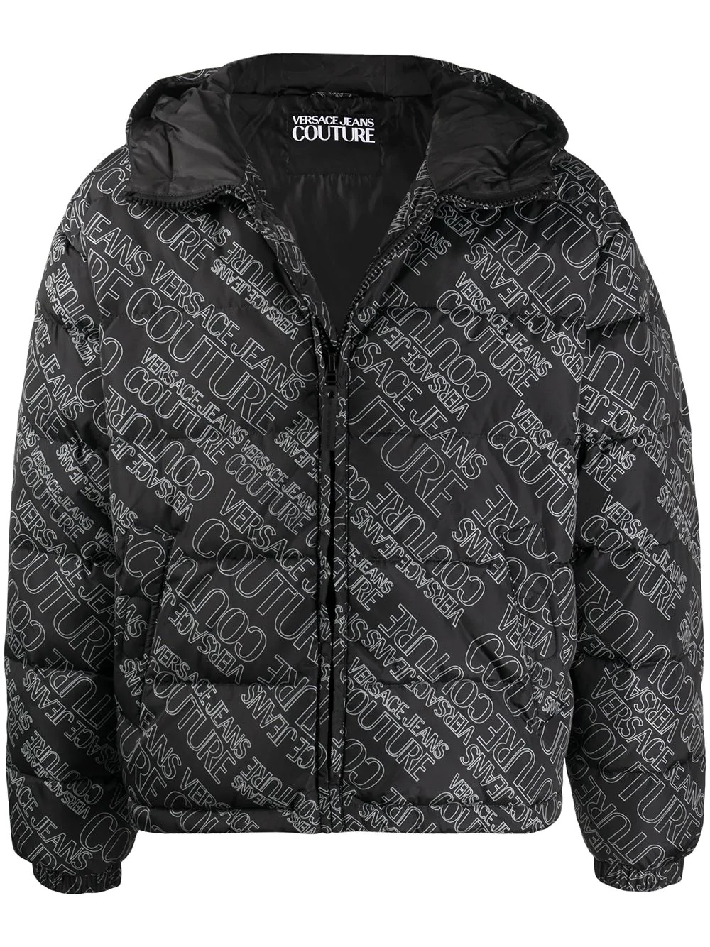 logo print puffer jacket - 1