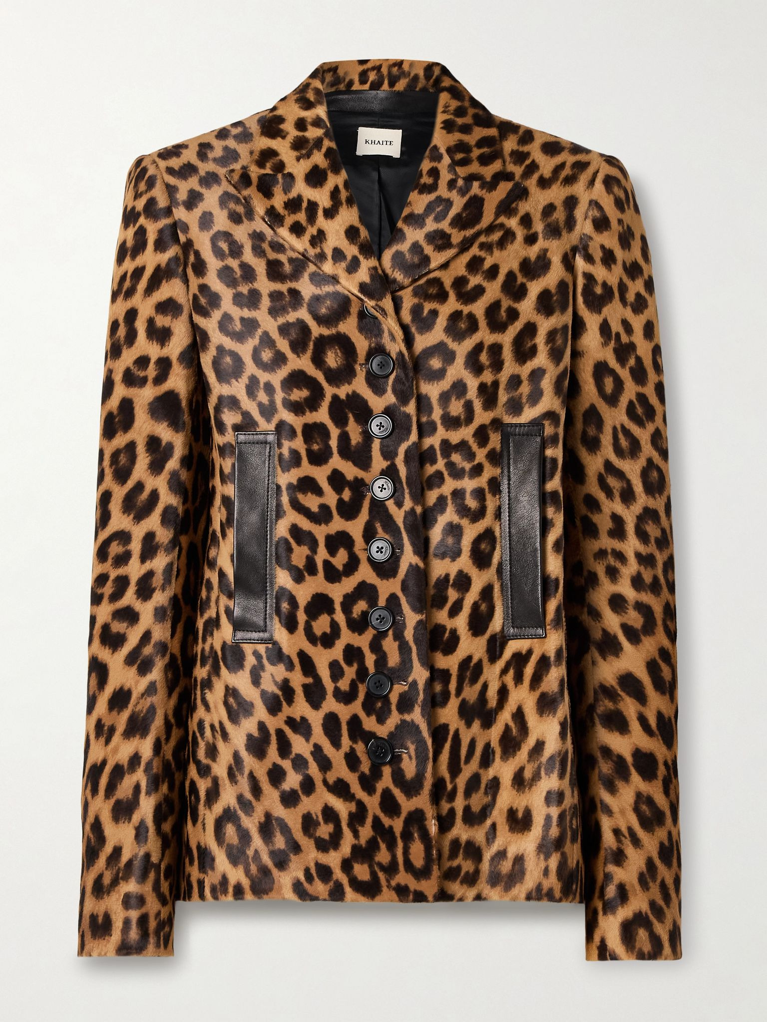 Saraphina leather-trimmed leopard-print calf hair jacket Leopard print - 1