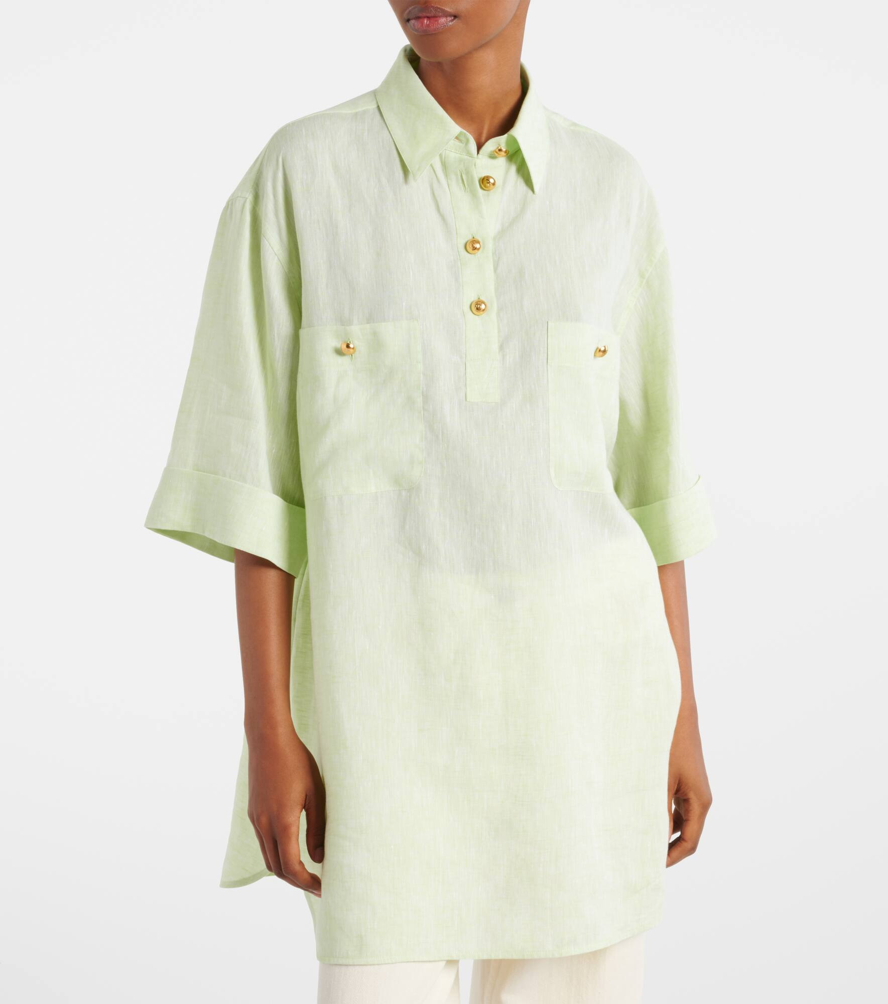 Oversized linen polo shirt - 5