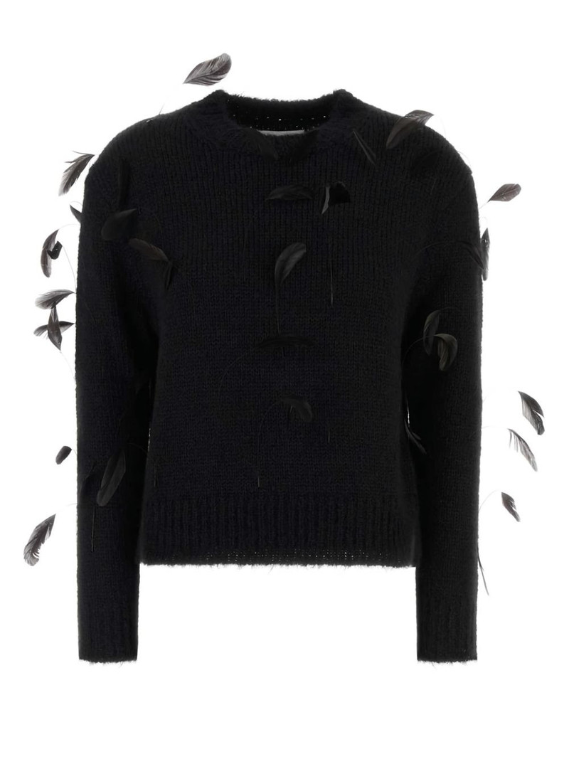 feather-detail sweater 1