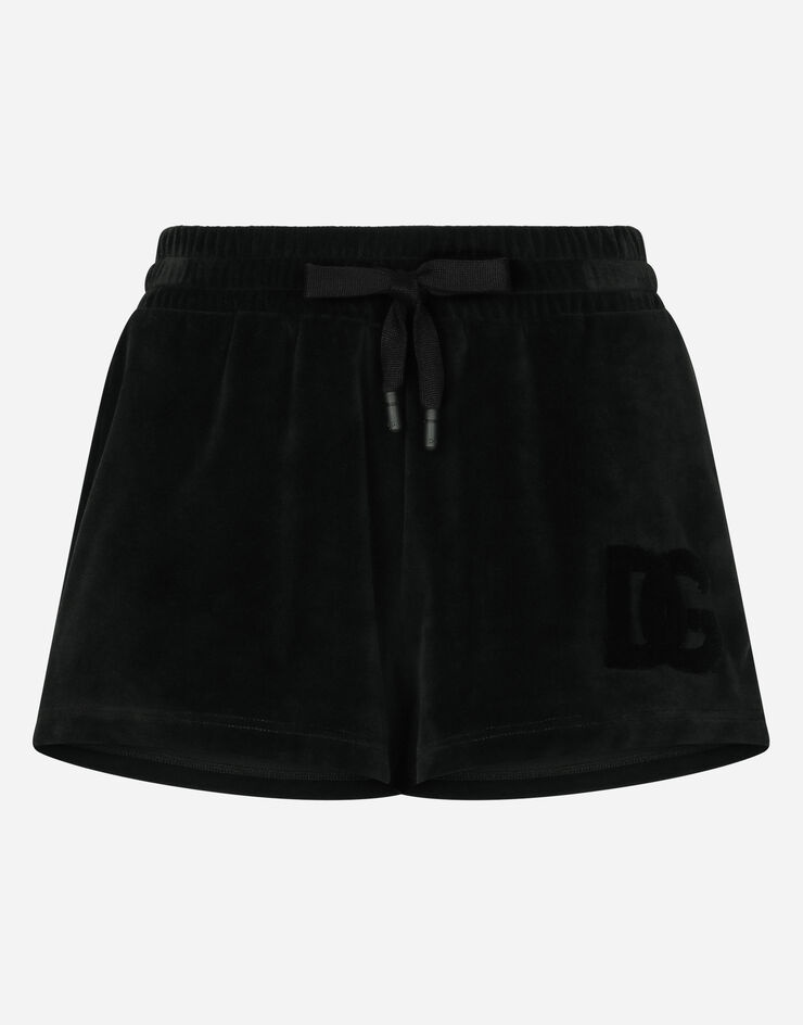 Chenille shorts with Dolce&Gabbana embroidery - 1