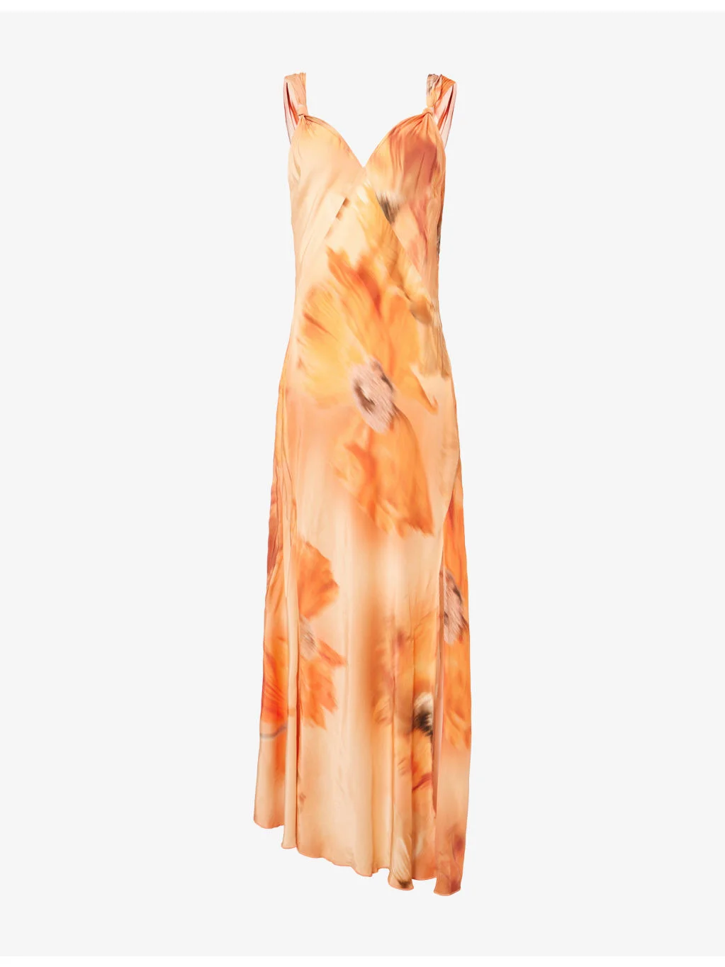 Sofia Floral Knot-Strap Bias-Cut Woven Maxi Dress - 1