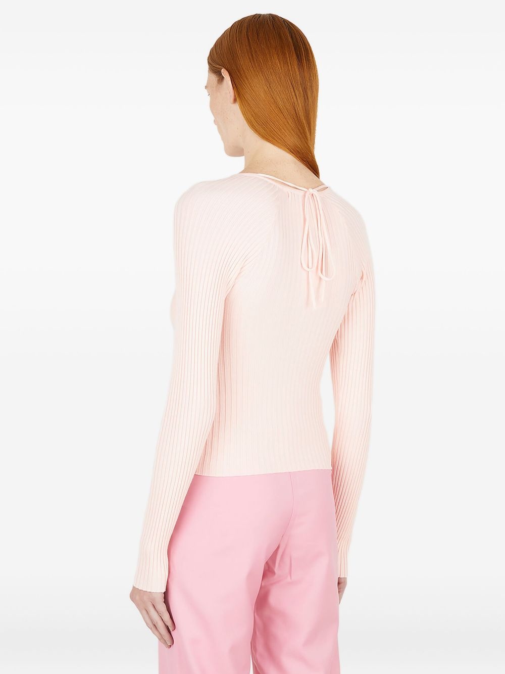 ruched-panel V-neck T-shirt - 4