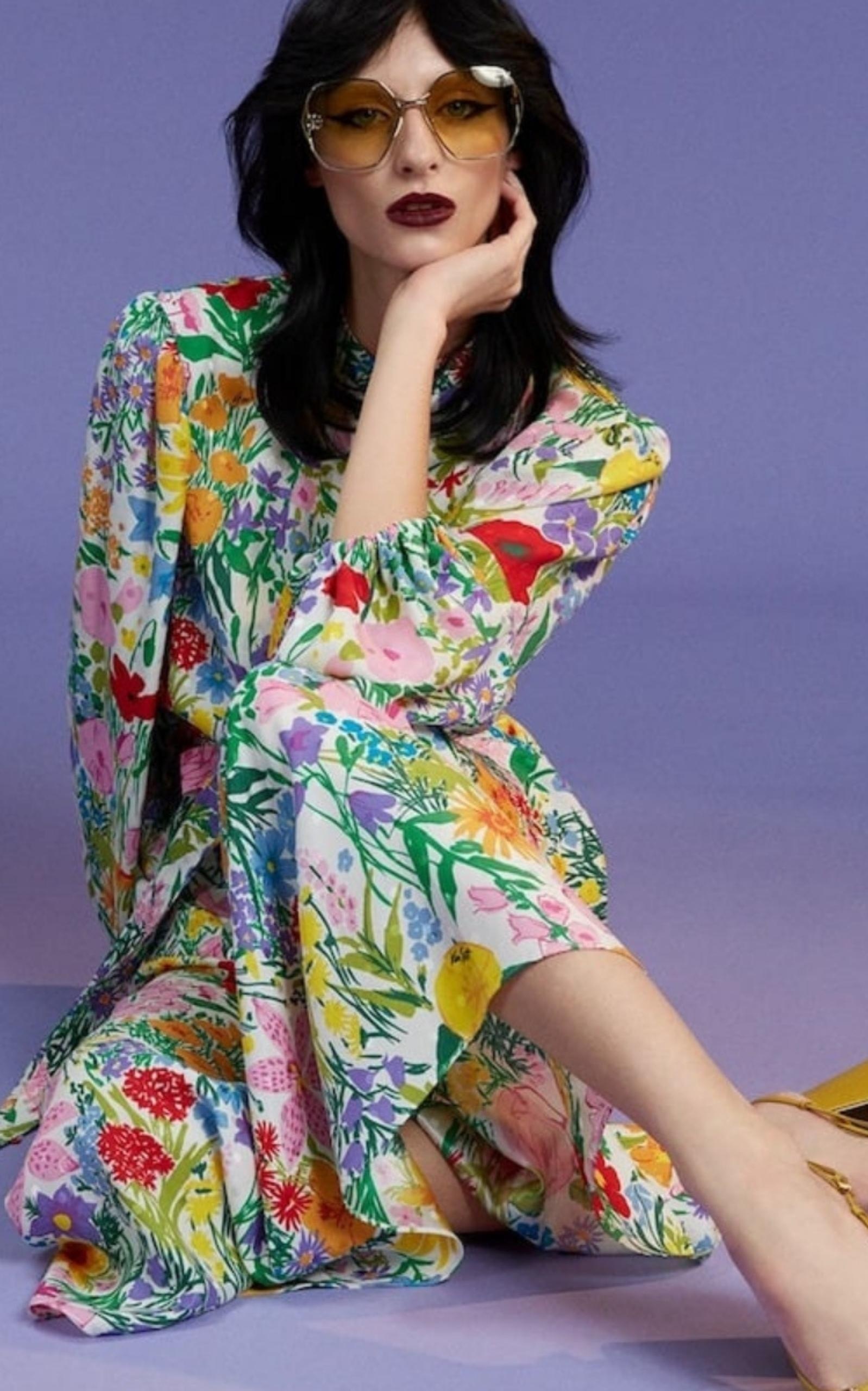 GUCCI Floral-Print Silk Dress | runwaycatalog | REVERSIBLE