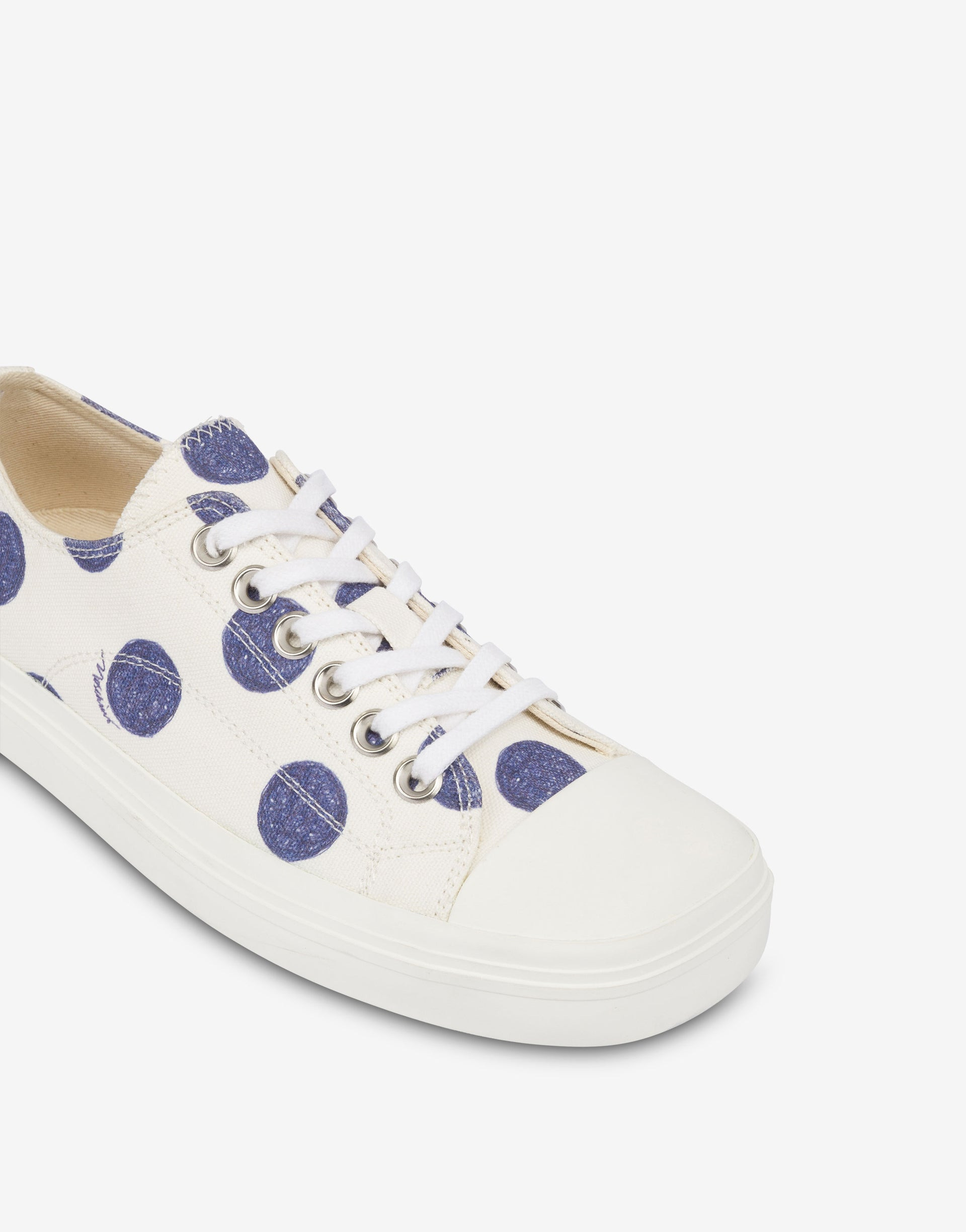 SNEAKERS IN BLUE POLKA DOTS CANVAS - 3