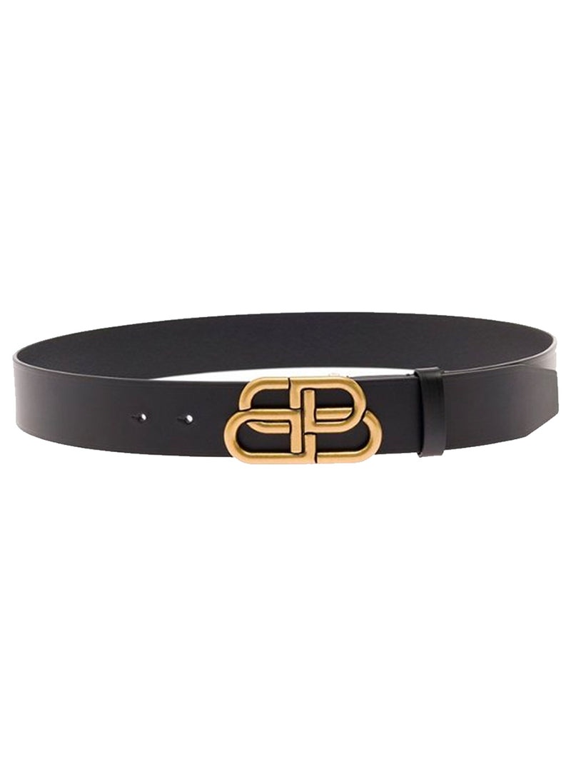 BALENCIAGA： BB エクストラ ベルト BALENCIAGA BALENCIAGA BB Extra Large Belt Black/Gold