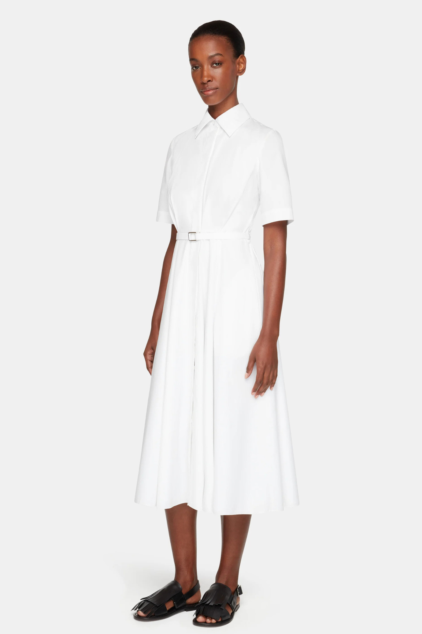 RUBIE DRESS IN WHITE COTTON - 3