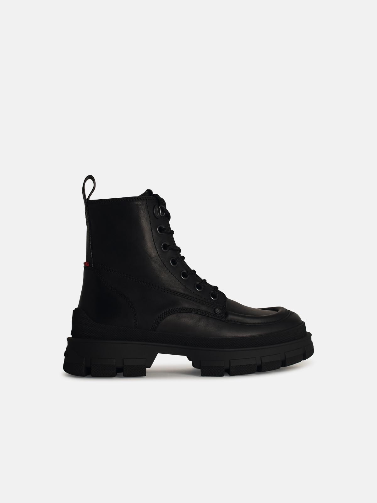 'HEVEA' BLACK LEATHER BOOTS - 1