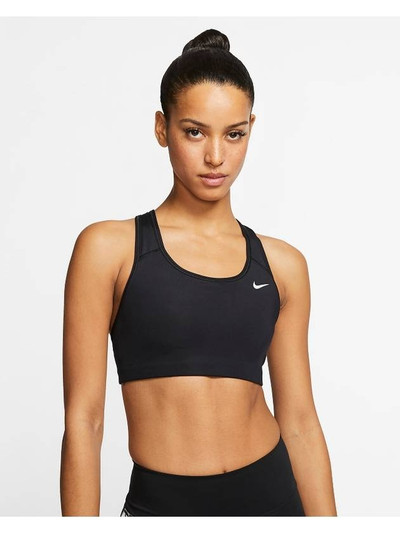 Nike Women's Swoosh Medium Non Padded Sports Bra Black outlook