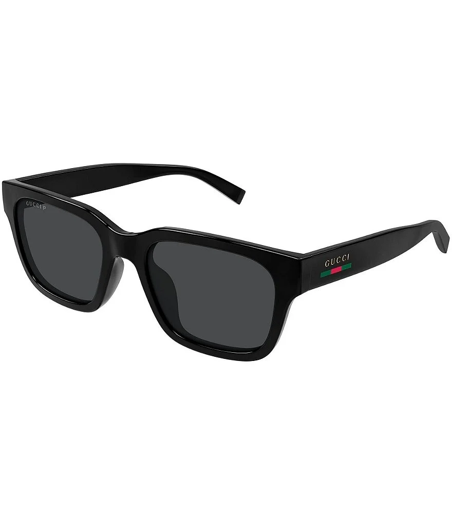 Men's Gucci Lines 55mm Square Polarized Sunglasses - 1