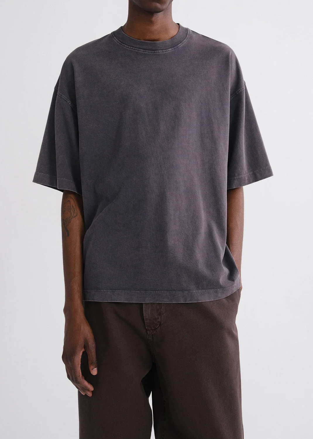 PORTMAN TEE IN WASHED GREY - 1