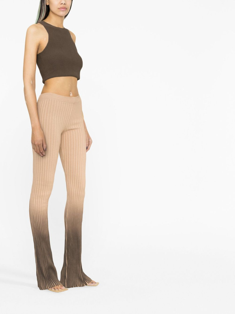 ombré-effect ribbed-knit trousers 3