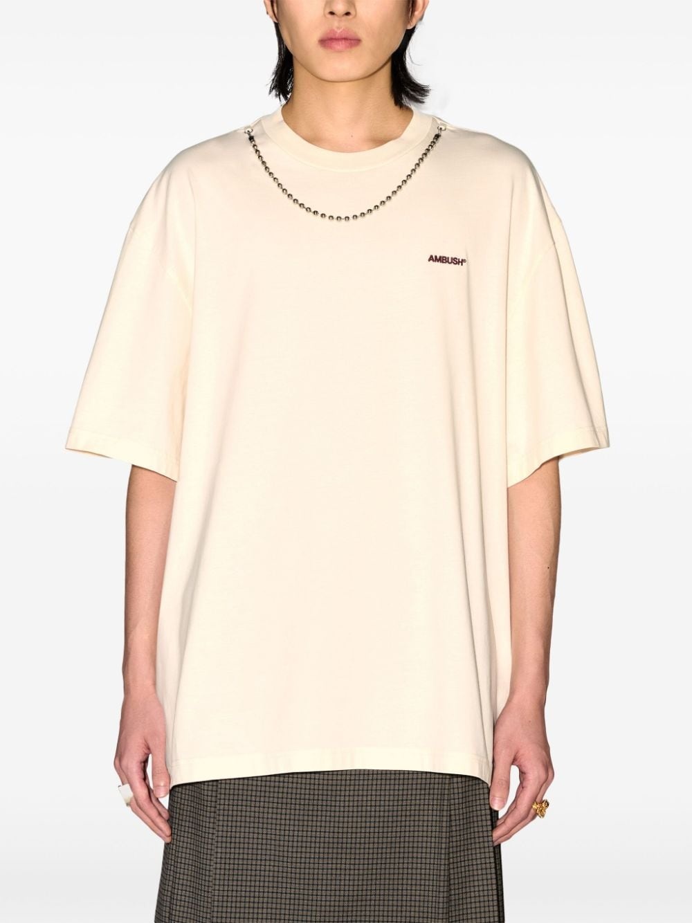 ball chain-detail T-shirt - 3