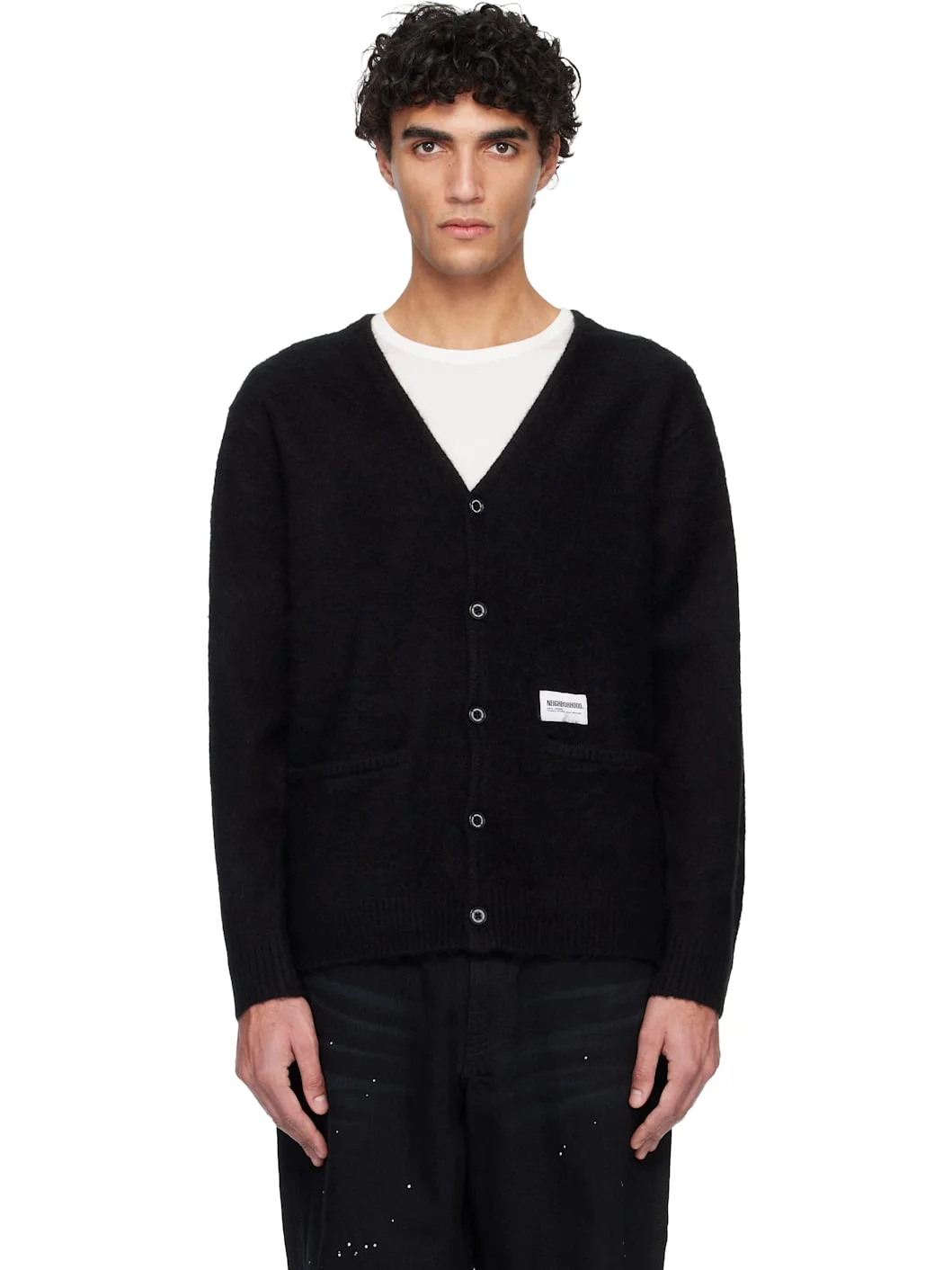 Black Mohair Cardigan - 1