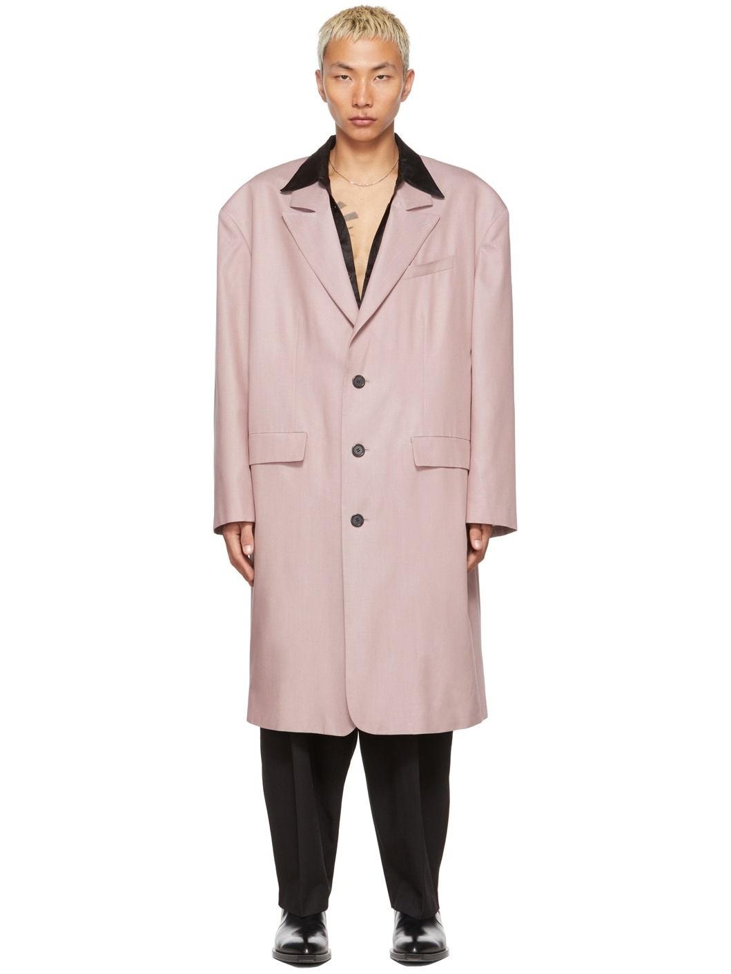 SSENSE Exclusive Pink 90's Tailored Coat - 1