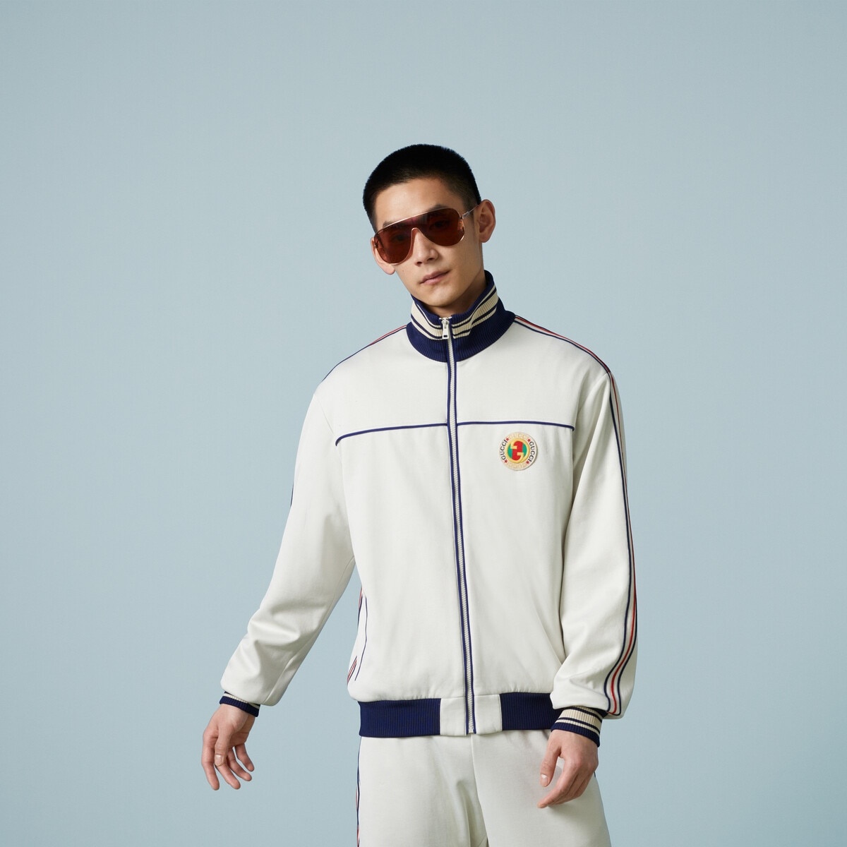 Technical jersey zip jacket with patch - 5