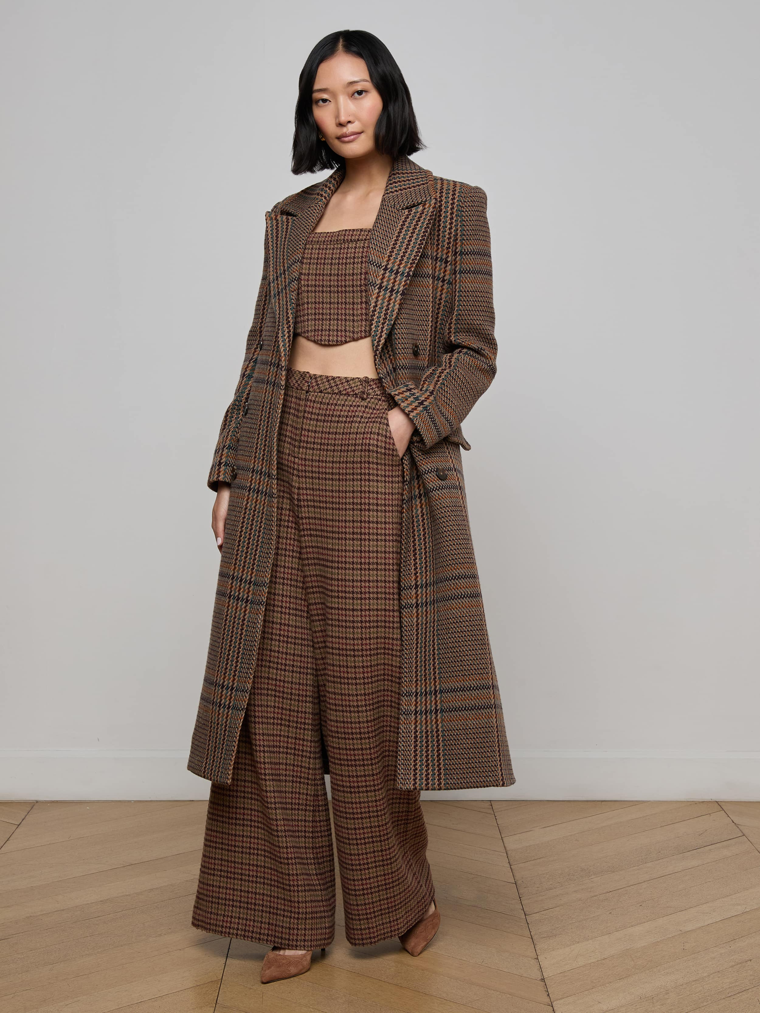 Kolina Plaid Long Coat - 3