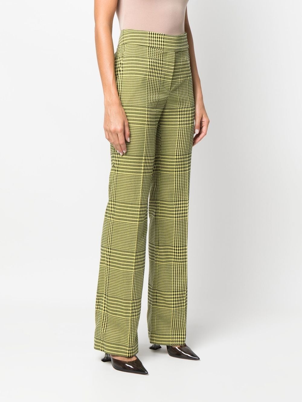 houndstooth-print flared trousers - 3