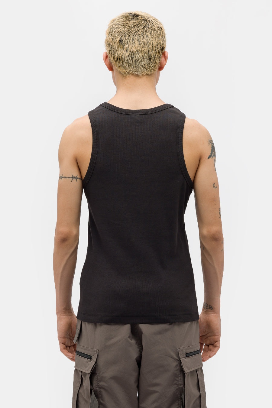 Rib Tank Top in Black - 3