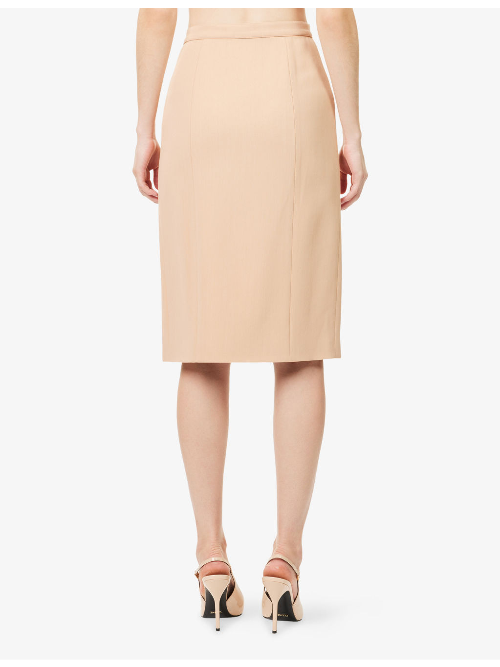 Split-Front Regular-Fit Woven Midi Skirt - 4