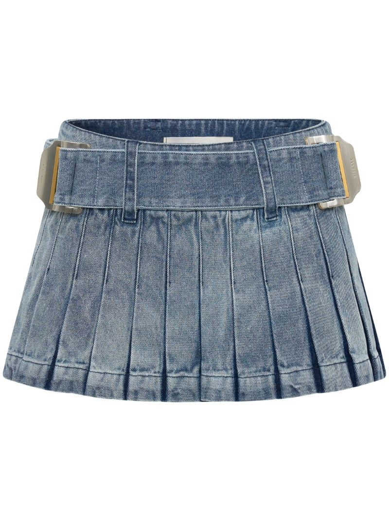 Darted denim miniskirt - 1