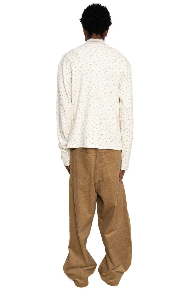 8oz Corduroy ZIPPER PORT Baggy Pants - Beige 4