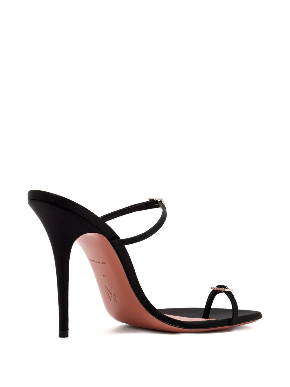 crystal-buckle satin sandals - 4