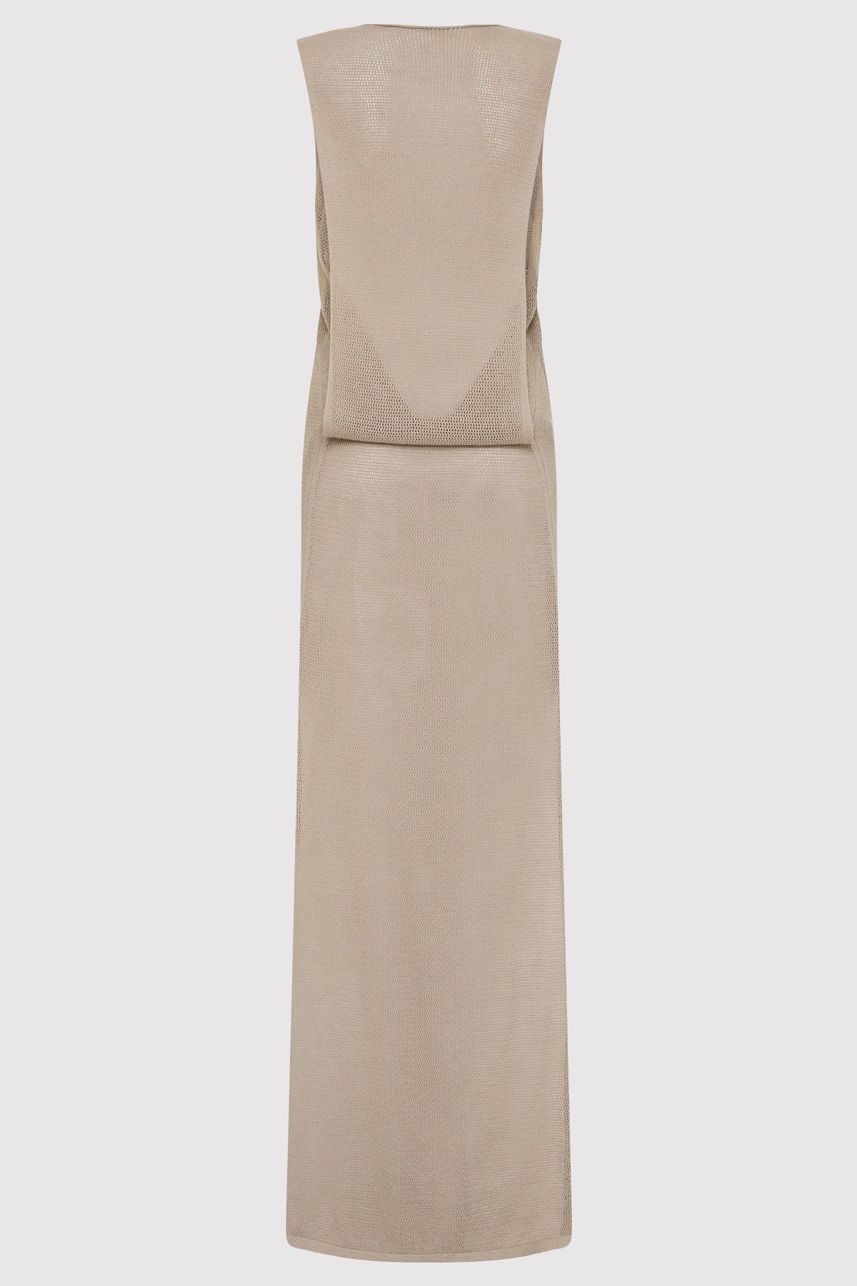 Mesh Tuck Back Maxi Dress - Fog - 6
