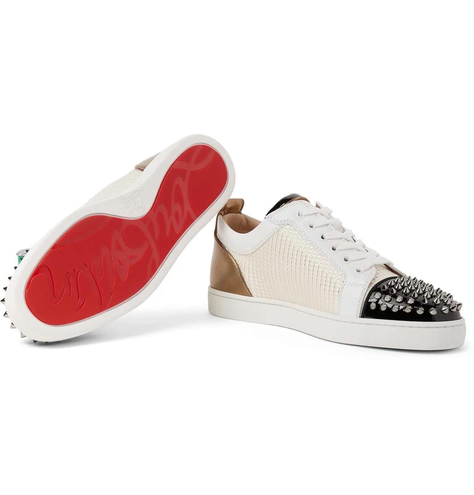 Louis Junior Spikes Orlato Leather and Jacquard Sneakers - 3