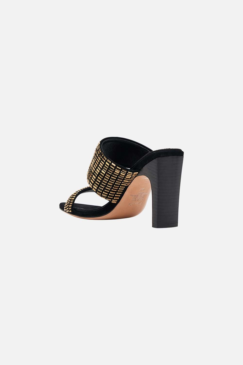 SARA SNAKE BLOCK HEEL MULE - 4