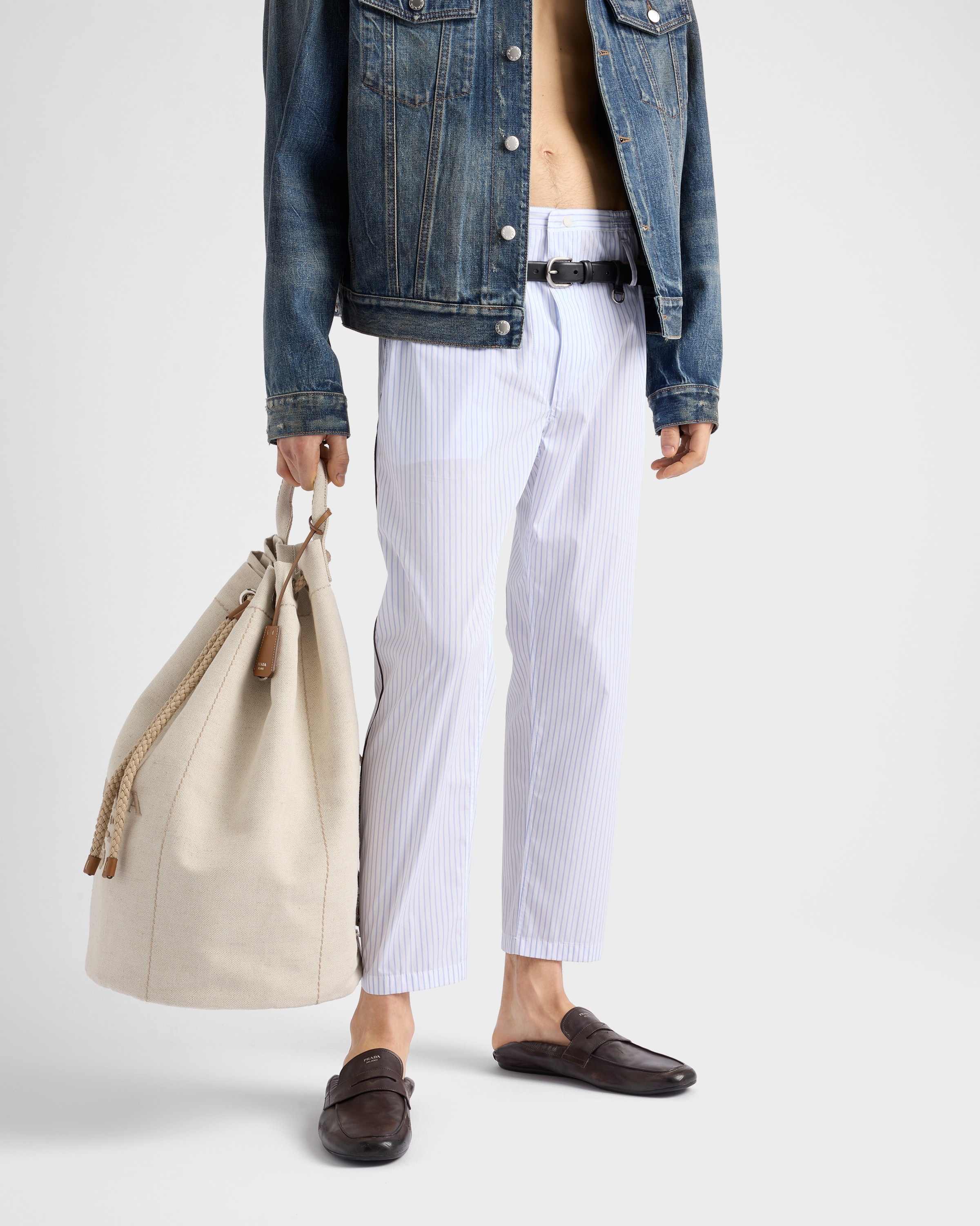 Striped poplin pants - 3