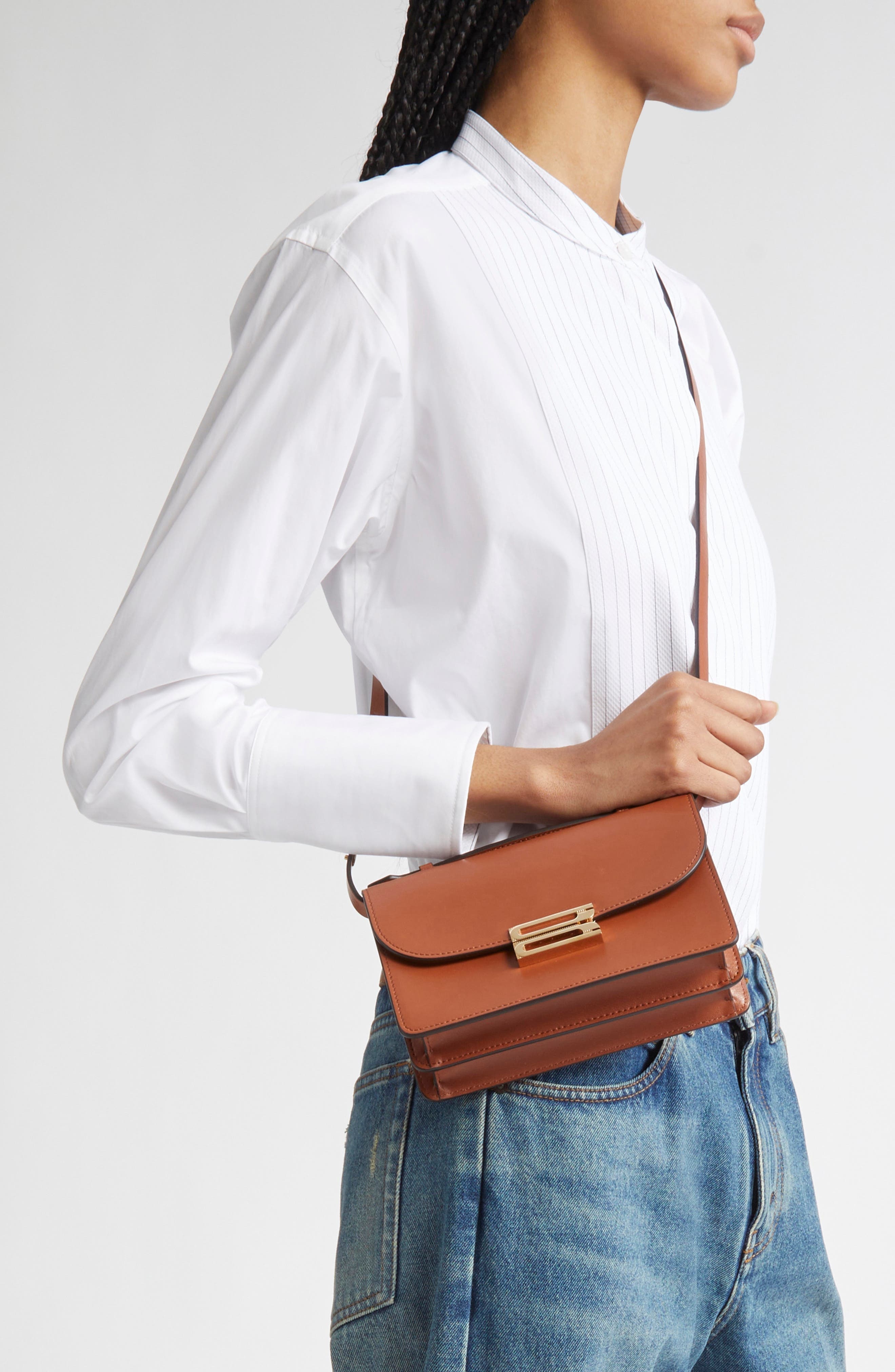 Victoria Beckham The Mini Dorian Leather Shoulder Bag in Tan at Nordstrom - 2