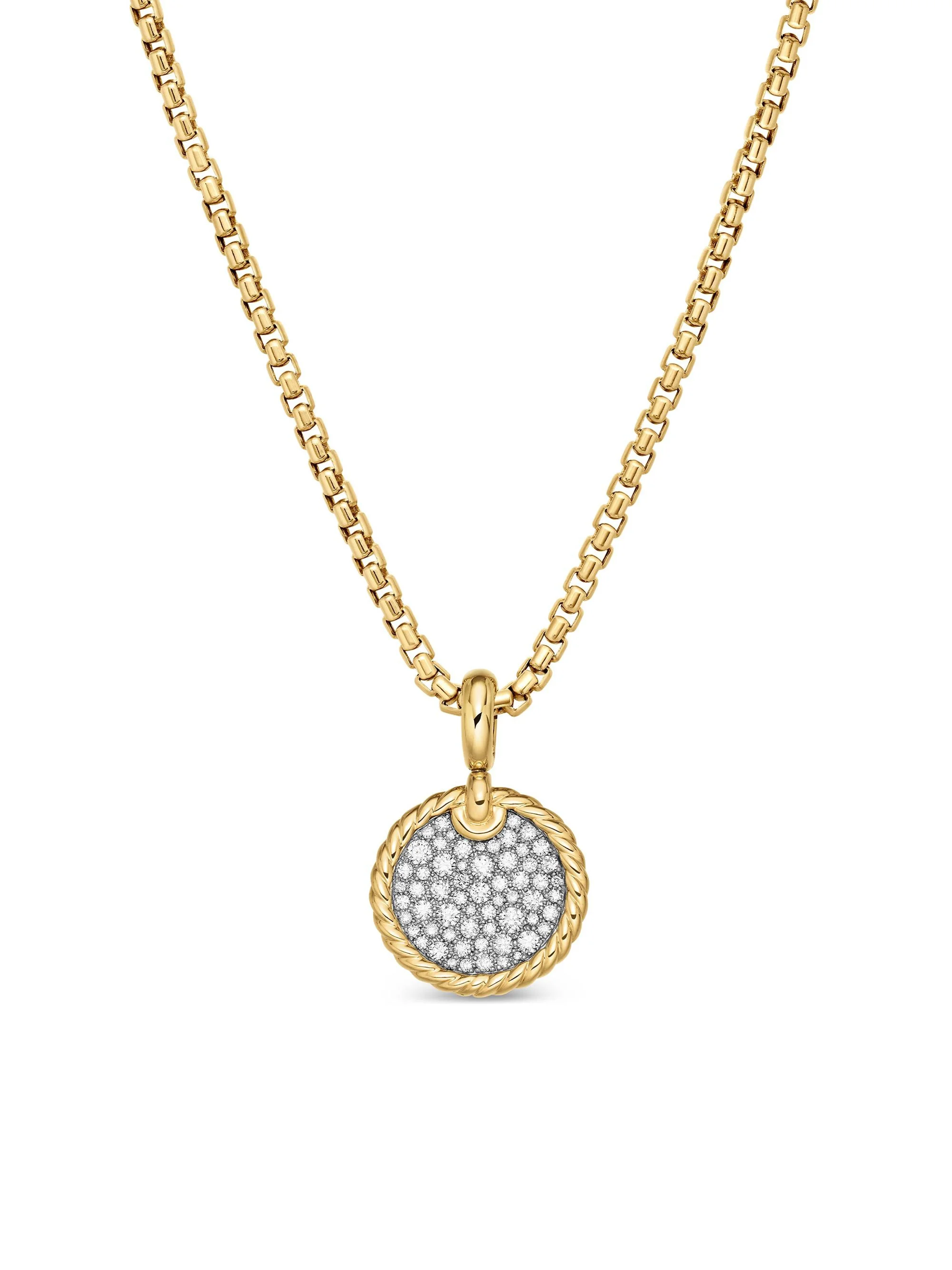 Women's Elements Disc Pendant in 18K Yellow Gold with Diamonds - Diamond - 1