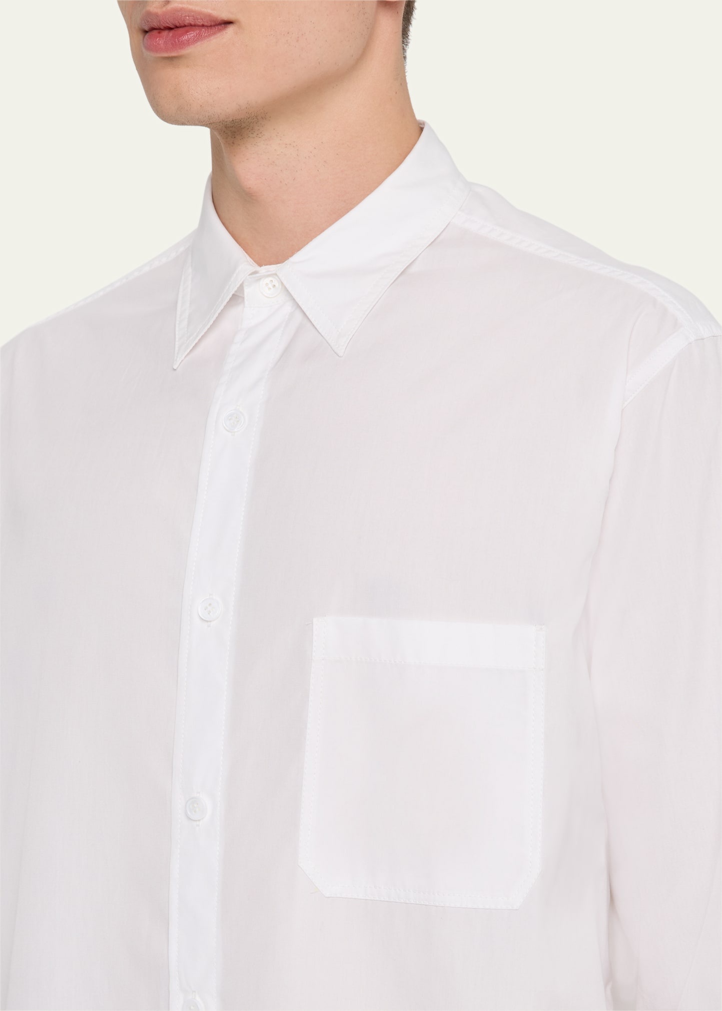 Men's Solid Poplin Dress Shirt - 5