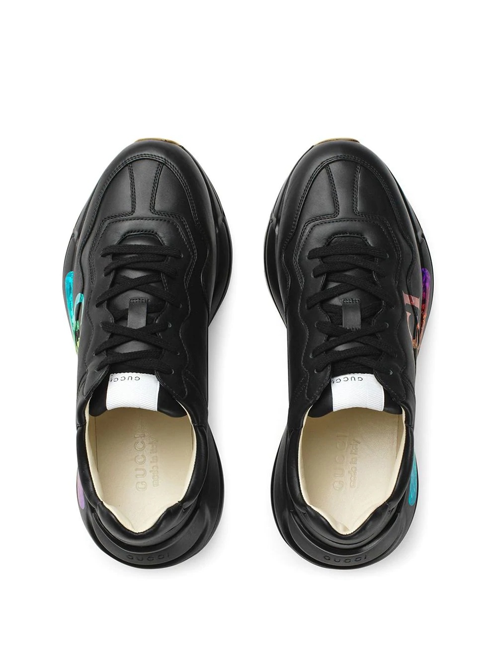 Rhyton leather sneaker with Gucci logo - 4