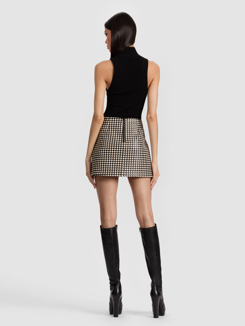 Alice + Olivia ELANA VEGAN MINI SKIRT outlook