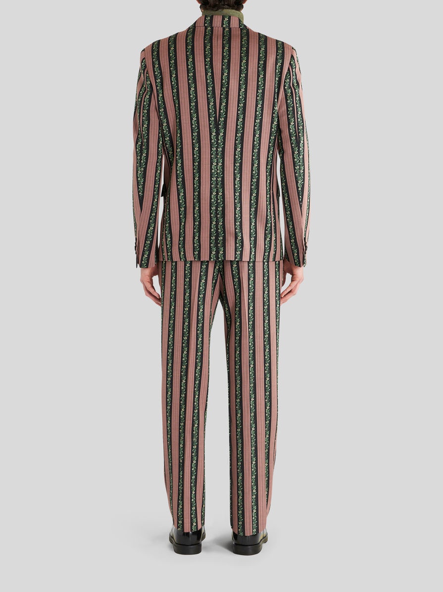 STRIPED FLORAL JACQUARD JACKET - 4