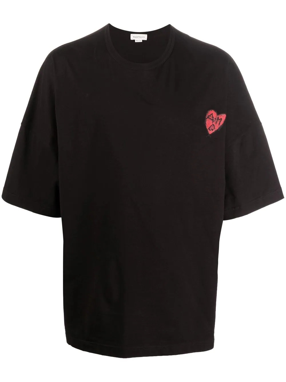 heart print T-shirt - 1