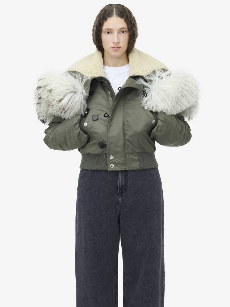 Alexander McQueen Shearling Collar Bomber Jacket outlook