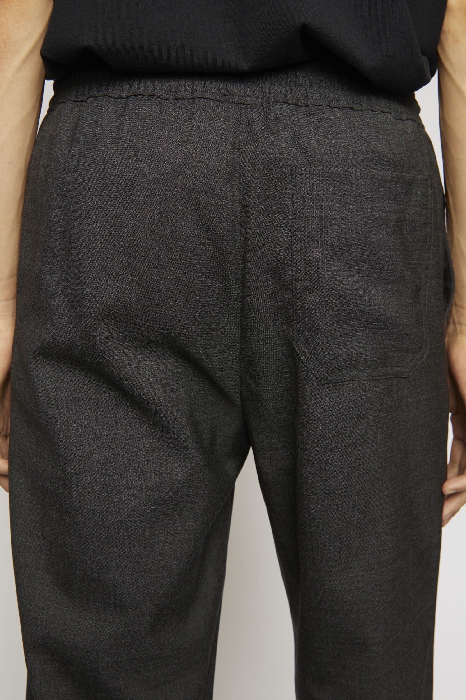 Cropped wool trousers dark grey melange - 6