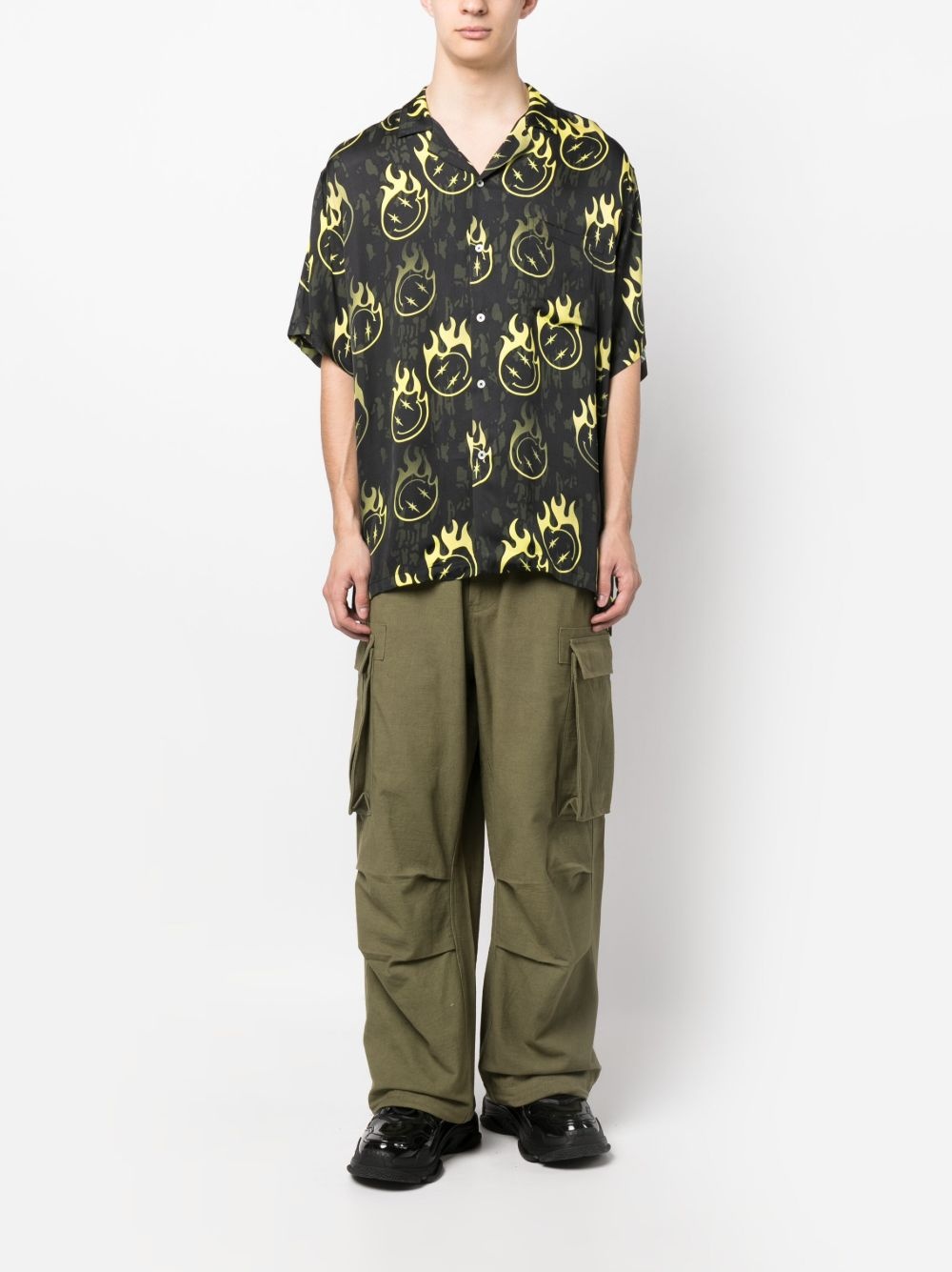 oversized smiley-print bowling shirt - 2